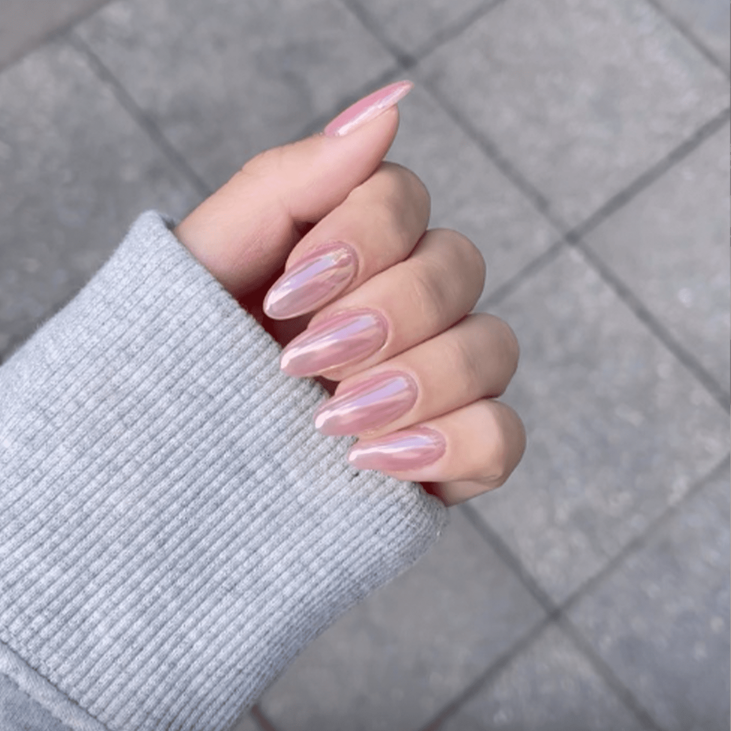 pink chrome nails