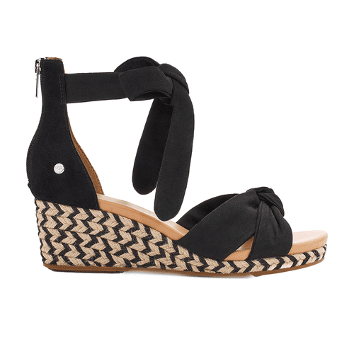 Ugg Yarrow Espadrille Wedge Sandal in black canvas