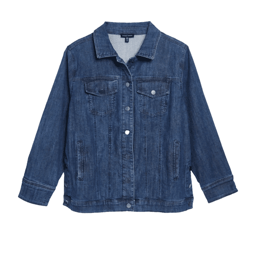 Universal Standard Denim Chore Jacket in dark indigo