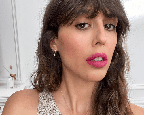 Violette wearing Bisou balm and blush